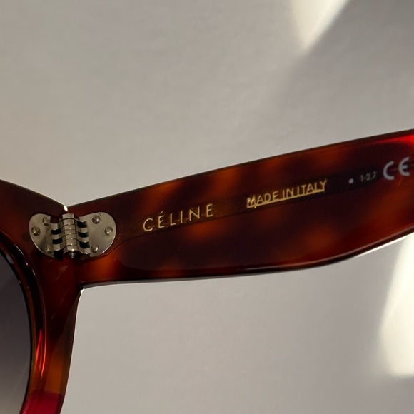 Celine Tortoiseshell Sunglasses with Red Accents - Picture 3 of 5